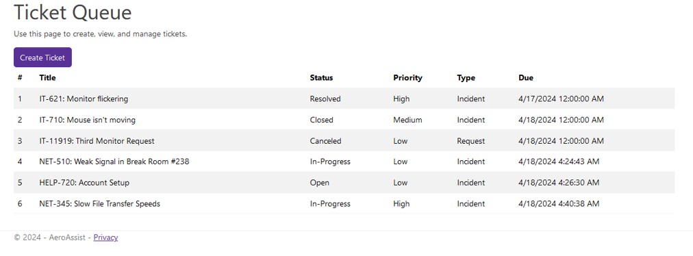 AeroAssist Application Screenshot
