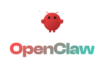 OpenClaw Logo, which has a cartoon crab with circle claws and rectangle legs